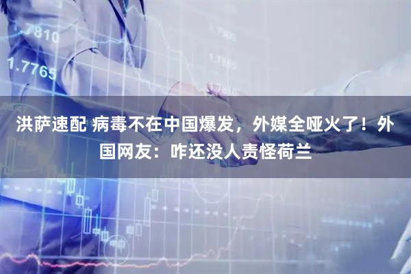 洪萨速配 病毒不在中国爆发，外媒全哑火了！外国网友：咋还没人责怪荷兰